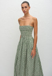 Shirred Bodice Dress - Vetiver - Matteau